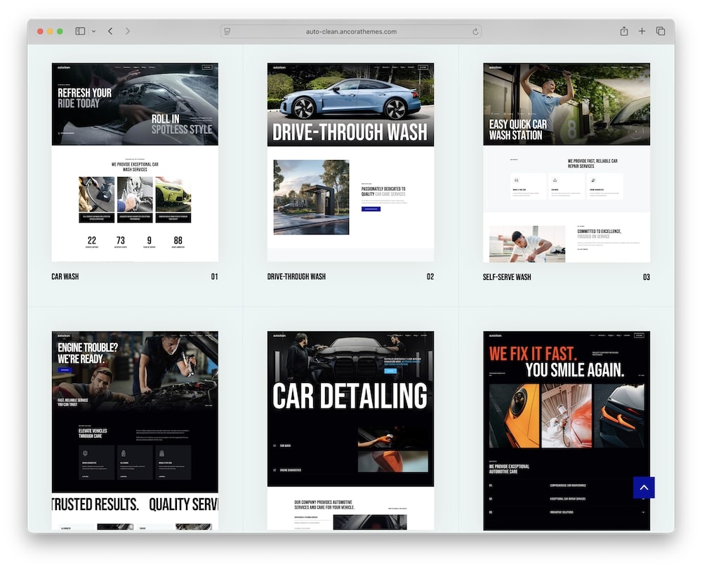 auto clean wordpress theme predefined demos