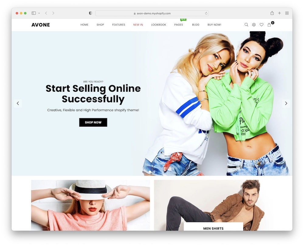 avone shopify fashion theme