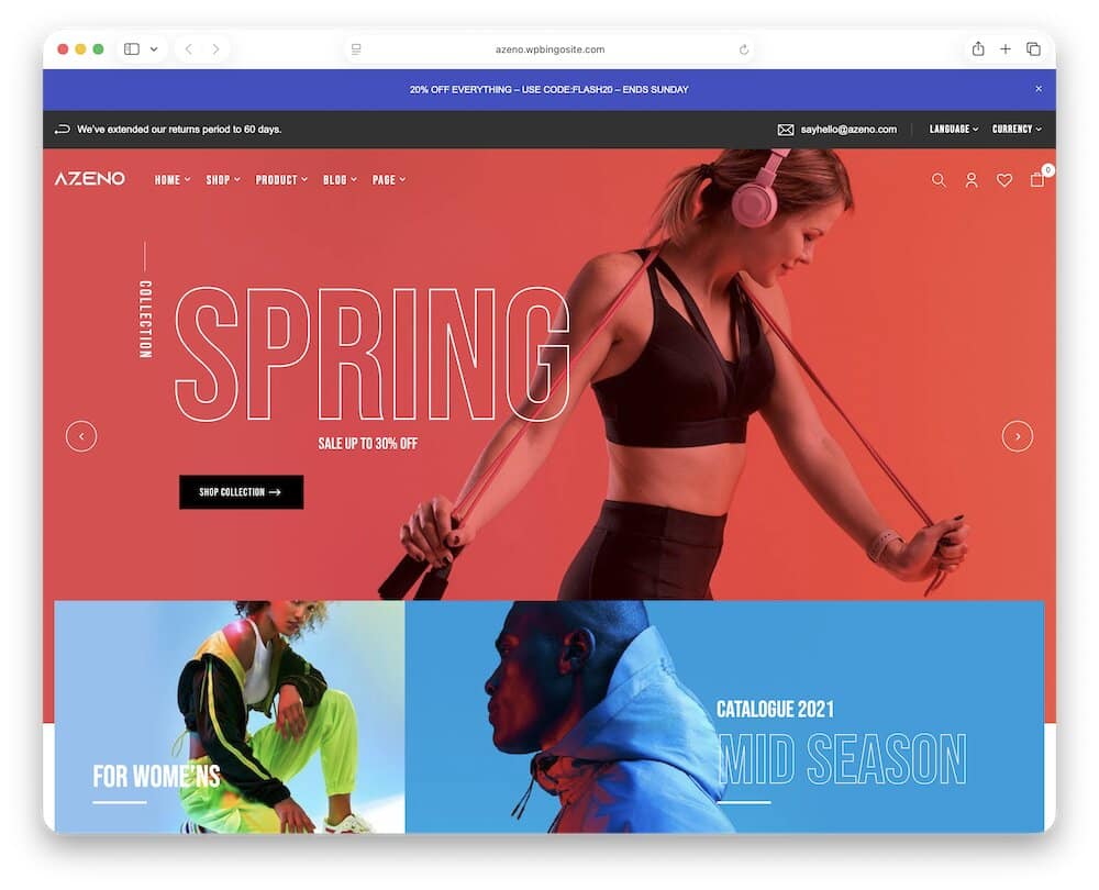 azeno sports store wordpress theme