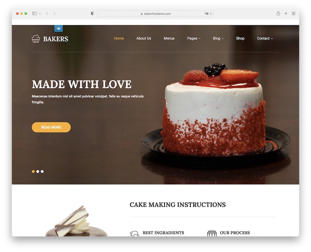 bakers lite free wordpress theme