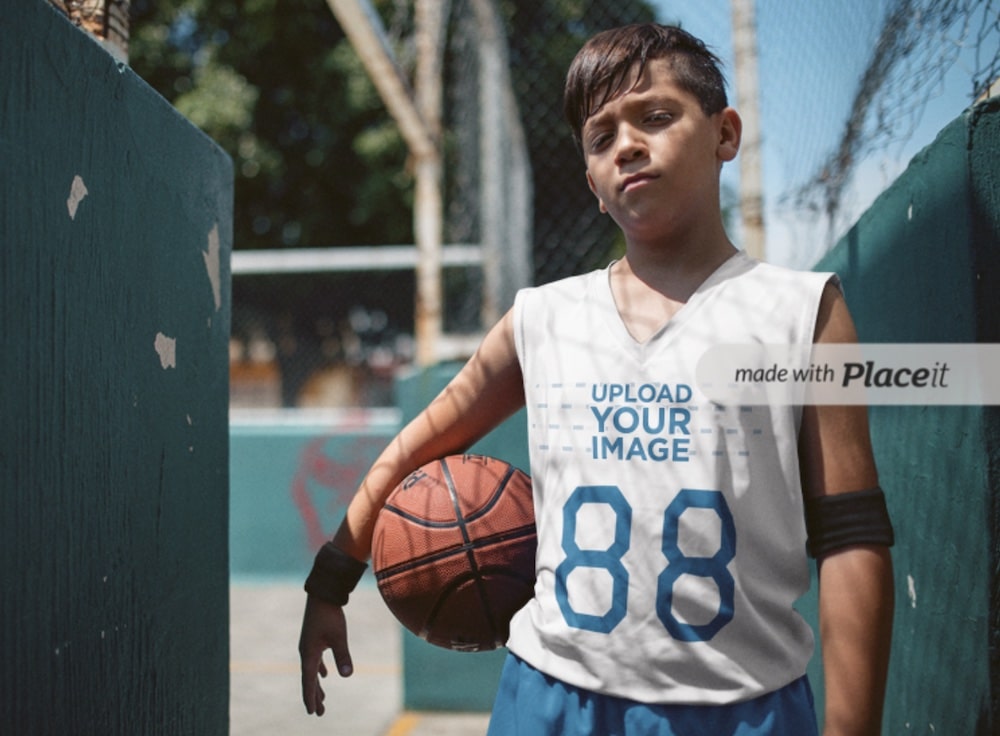 basketball kid mockup