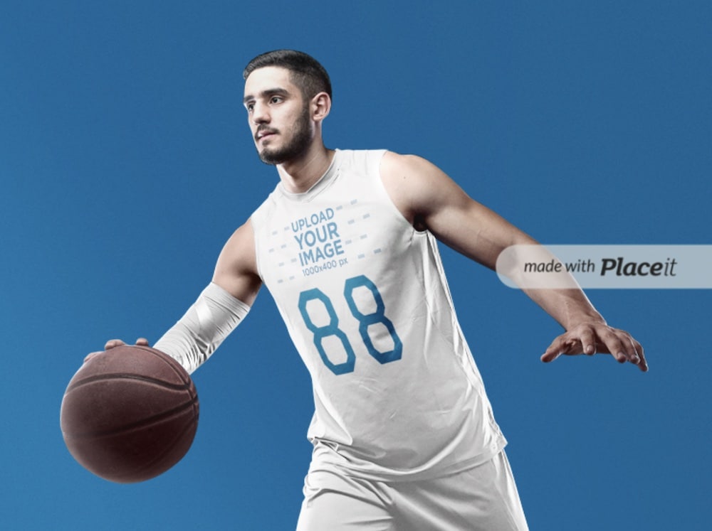 Realistic Basketball Jersey Set Mockup - Editable PSD - Vneck and Round  Neck - Photoshop Mockup