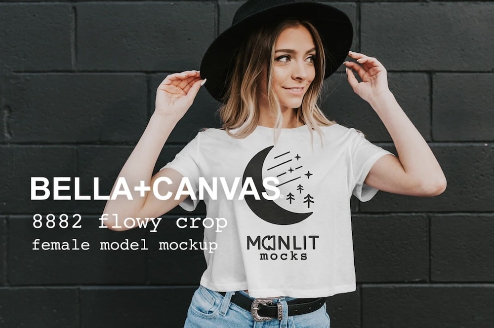 bella canvas 8882 crop shirt mockup