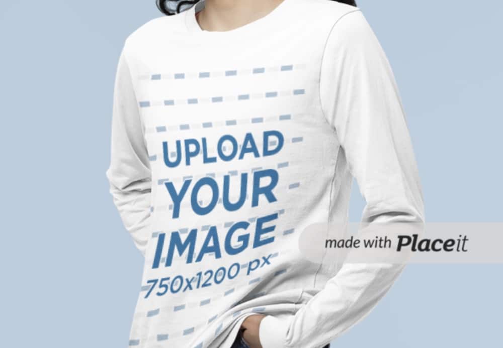 bella canvas long sleeve tee mockup