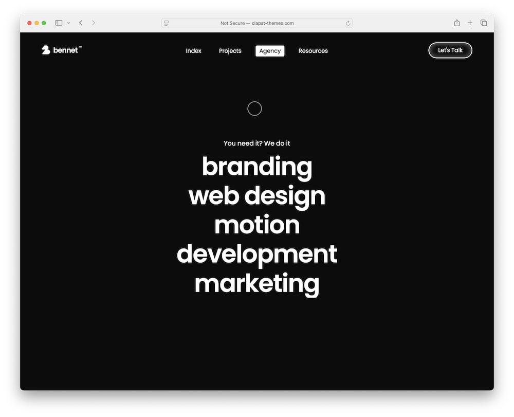 bennet wordpress theme dark light color schemes