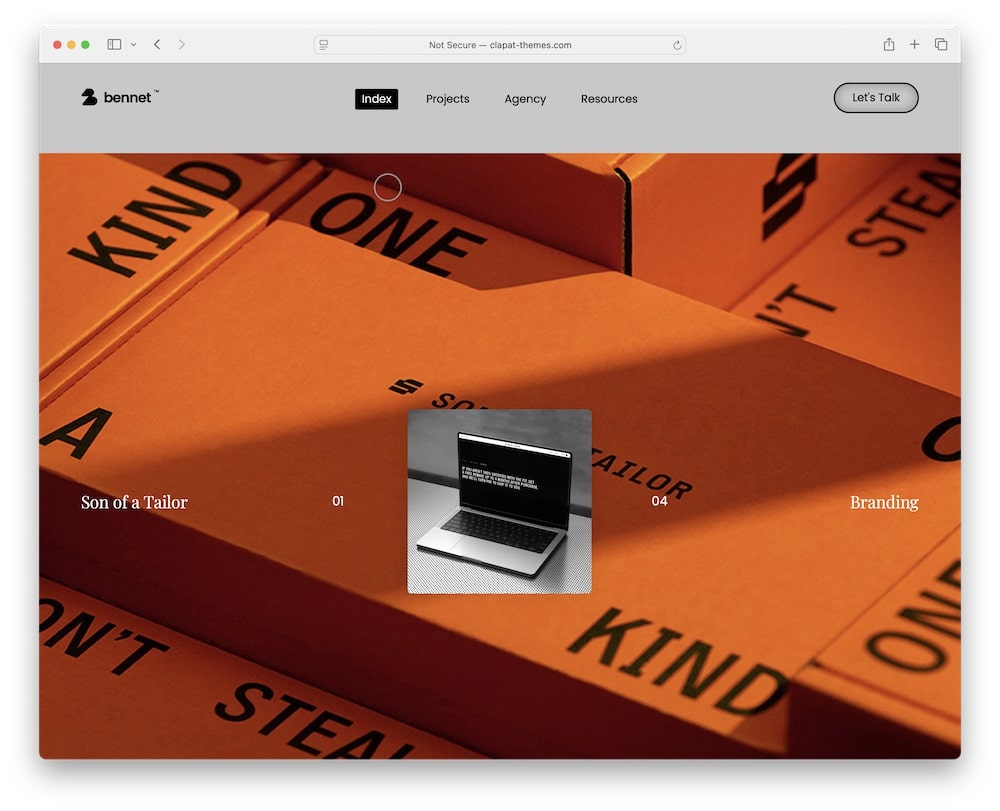 bennet wordpress theme for creative portfolio websites