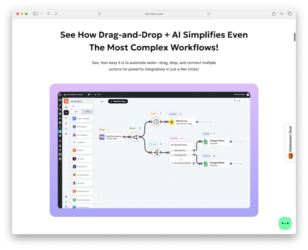 bit flows wordpress plugin drag and drop visual flow builder