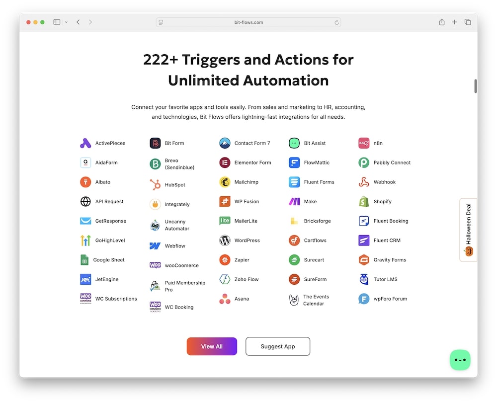 bit flows wordpress plugin more than 200 integrations