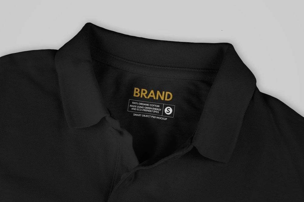 black polo shirt label mockup