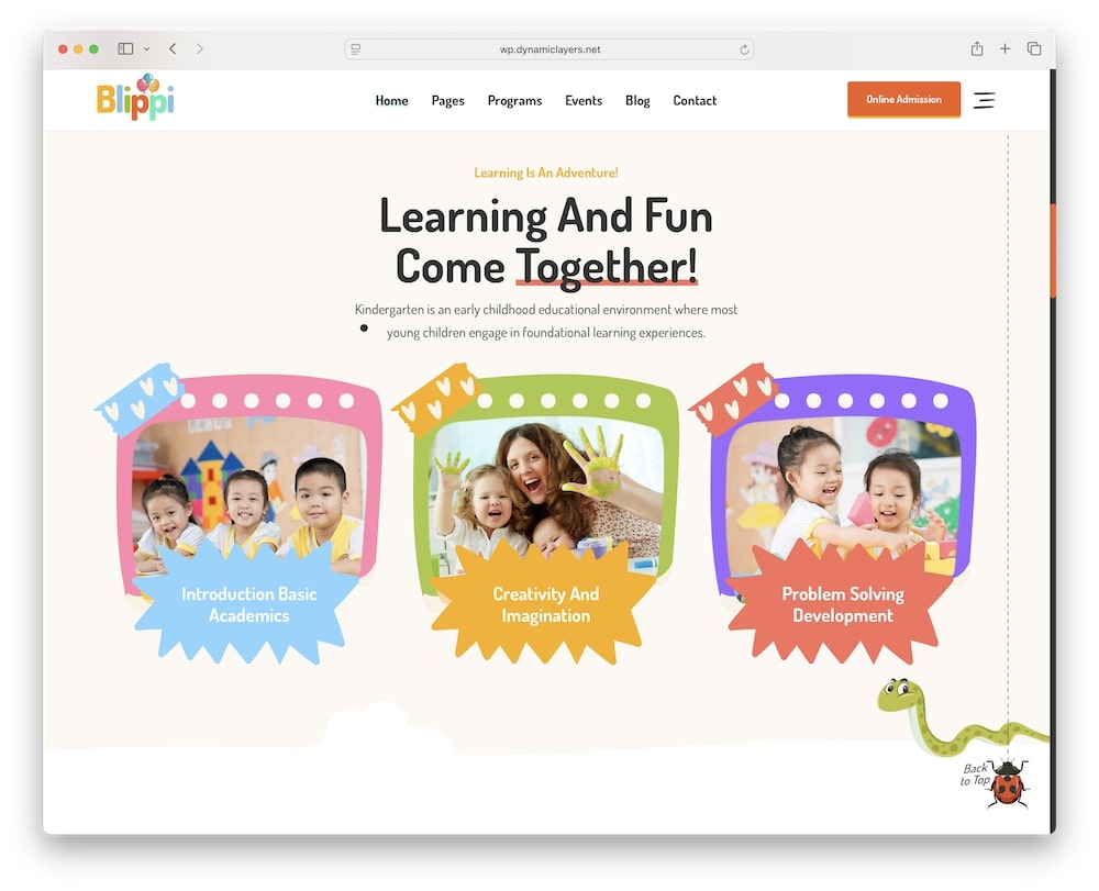 blippi wordpress theme kid friendly design