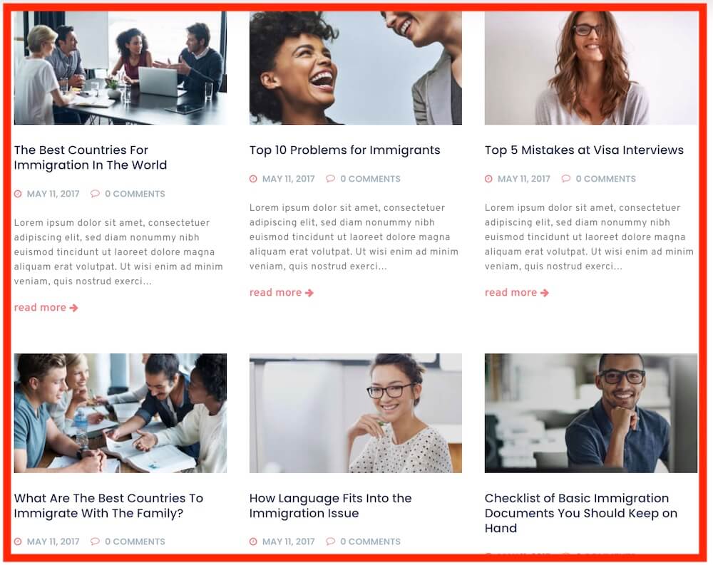 blog layouts for helpful immigration content