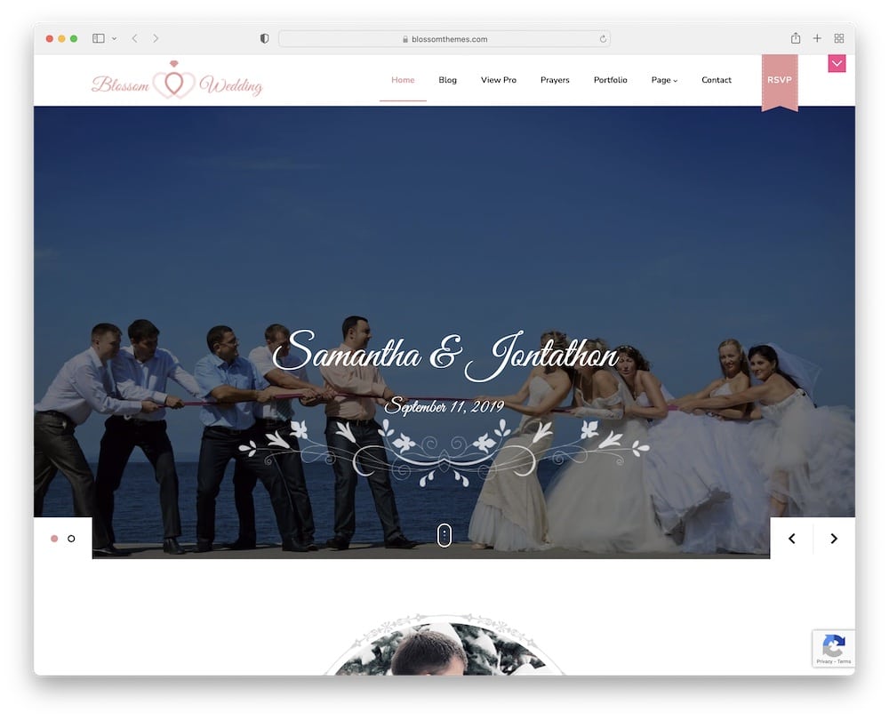 blossom free wordpress wedding theme