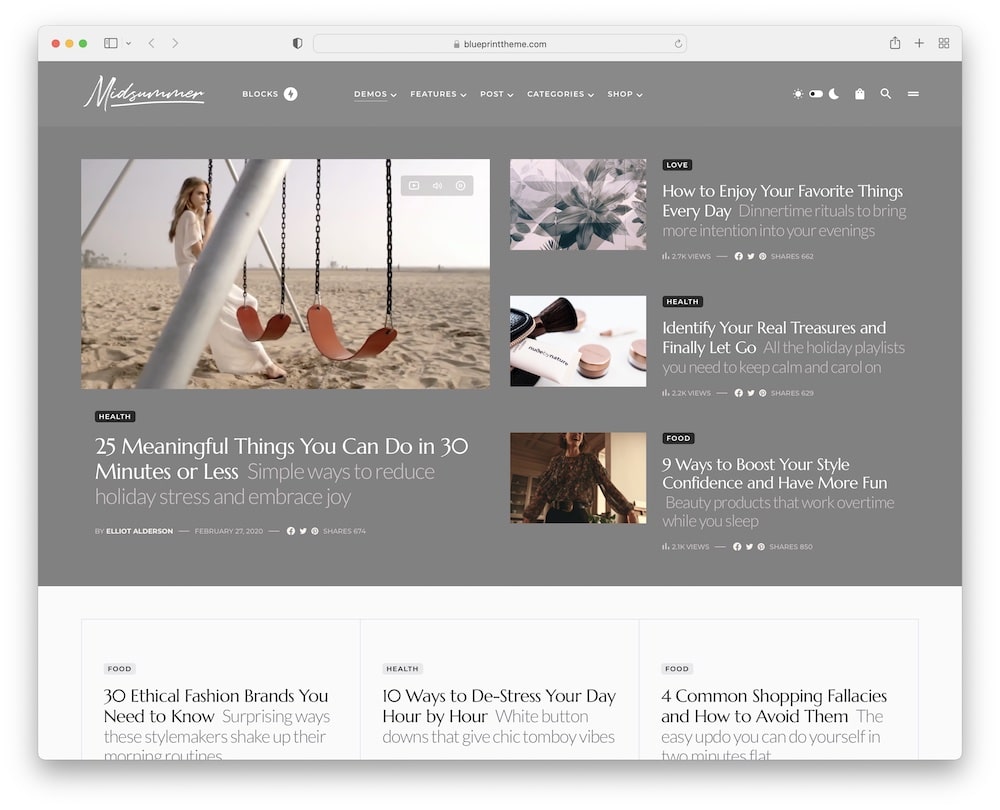 blueprint wordpress fashion blog and magazine theme