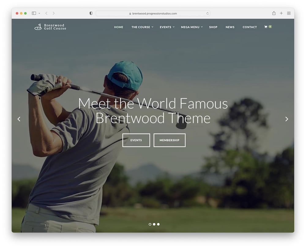 brentwood wordpress golf course theme