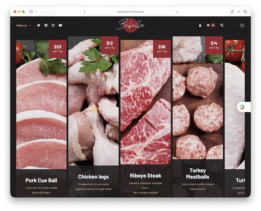 bubulla butcher shop wordpress theme