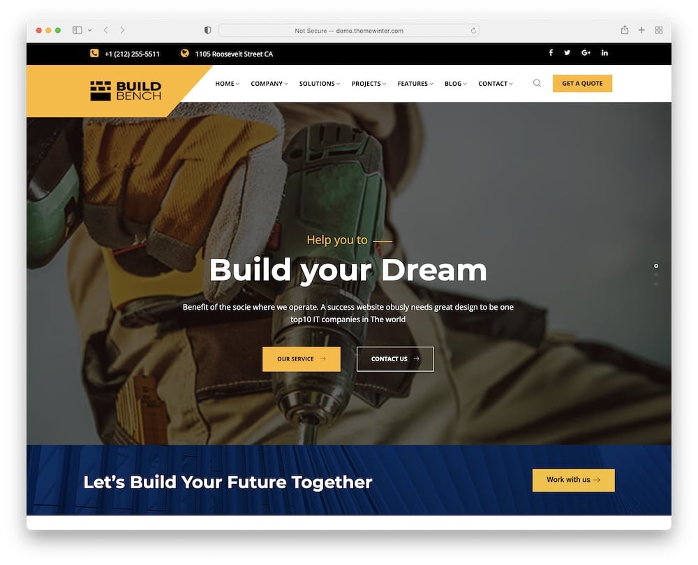 buildbench building company wordpress theme