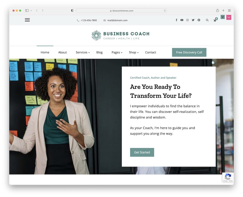 business coach free wordpress theme