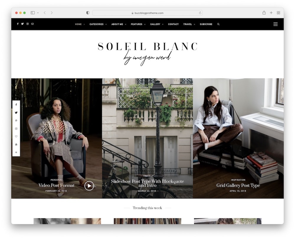 buzz wordpress fashion and lifestyle blog theme