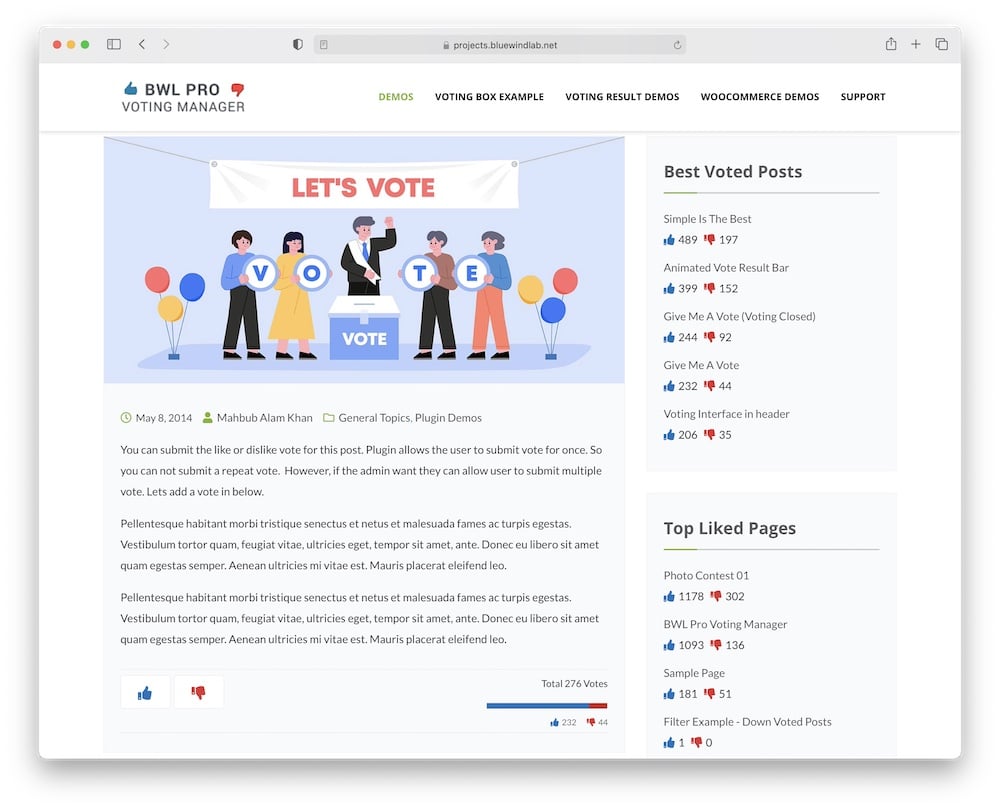 bwl pro voting manager wordpress plugin