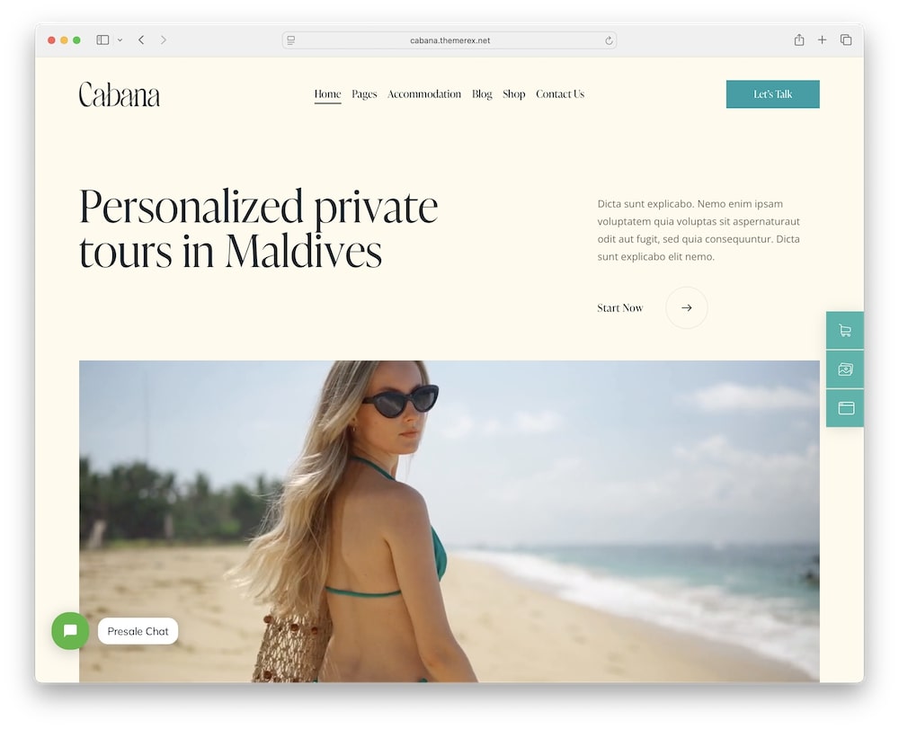 cabana wordpress theme for hotels resorts