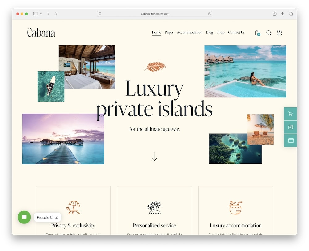 cabana wordpress theme test