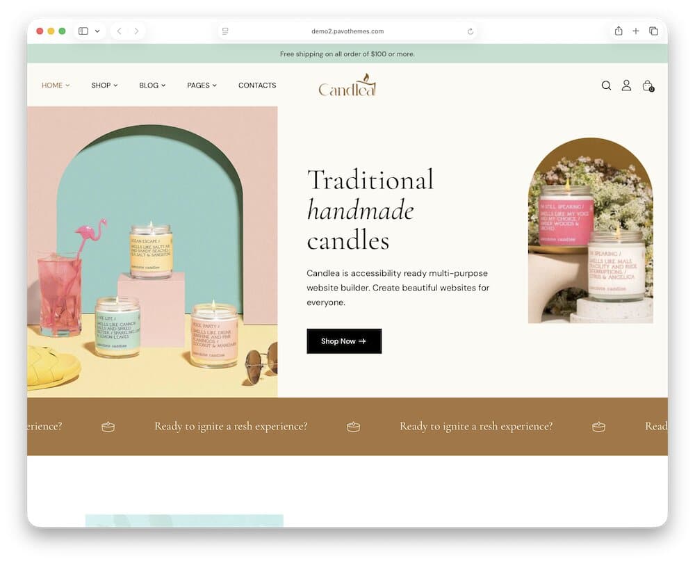 candlea candle shop wordpress theme