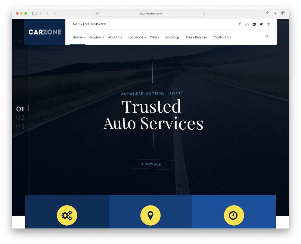 car zone towing wordpress theme