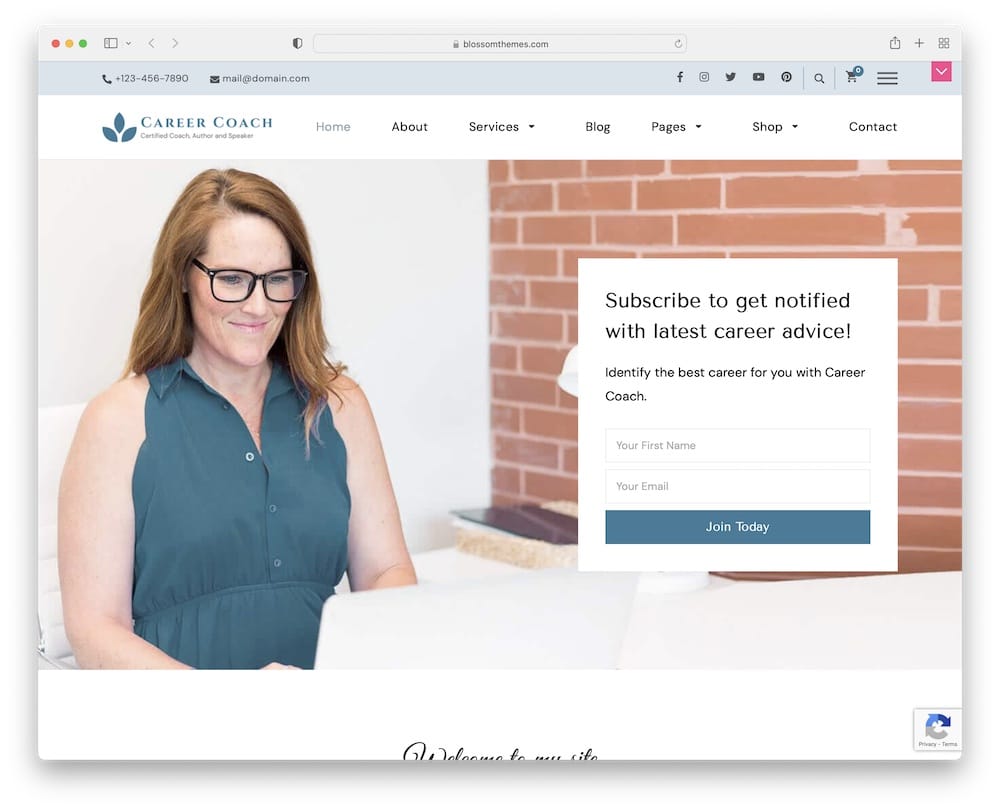 career coach free wordpress theme