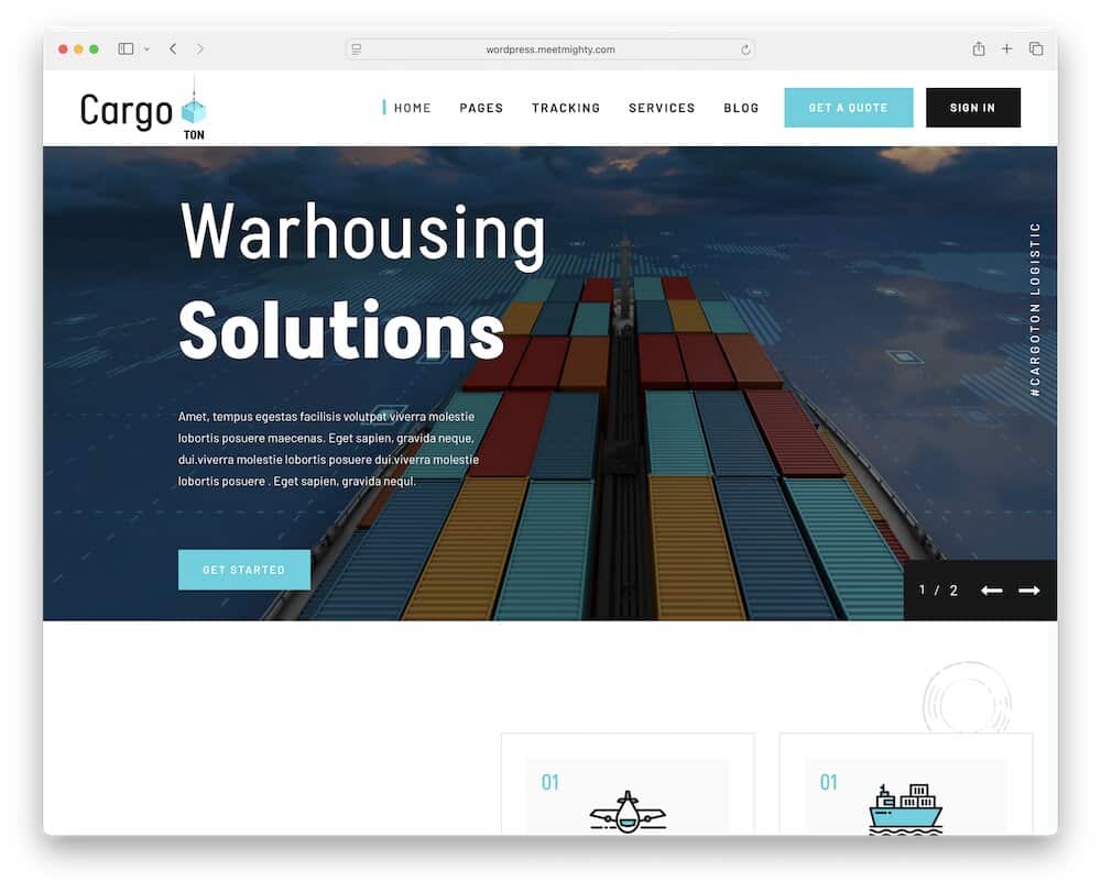 cargoton self storage wordpress theme