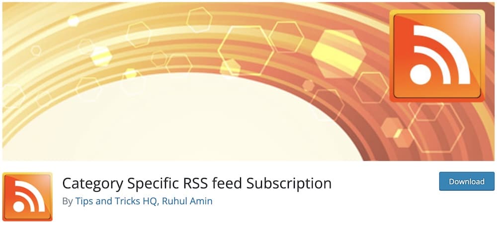 category specific rss feed menu wp plugin