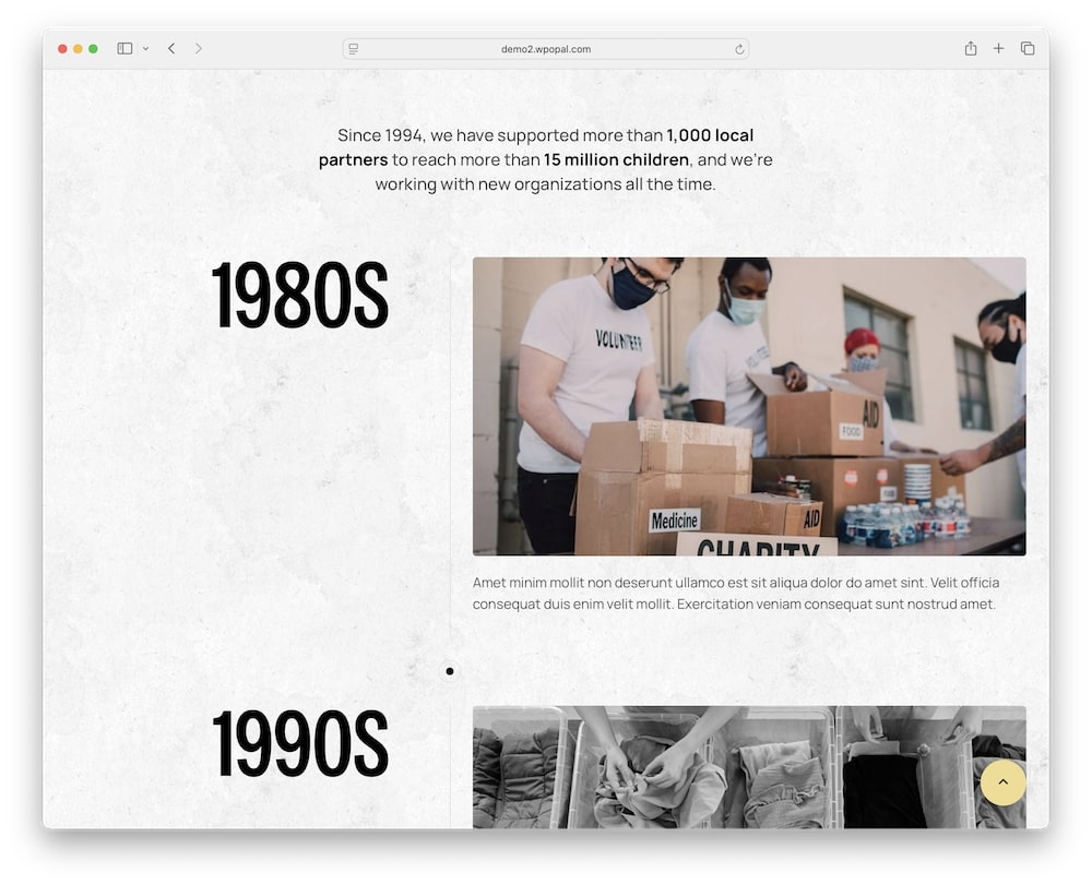 charix wordpress theme functional internal pages