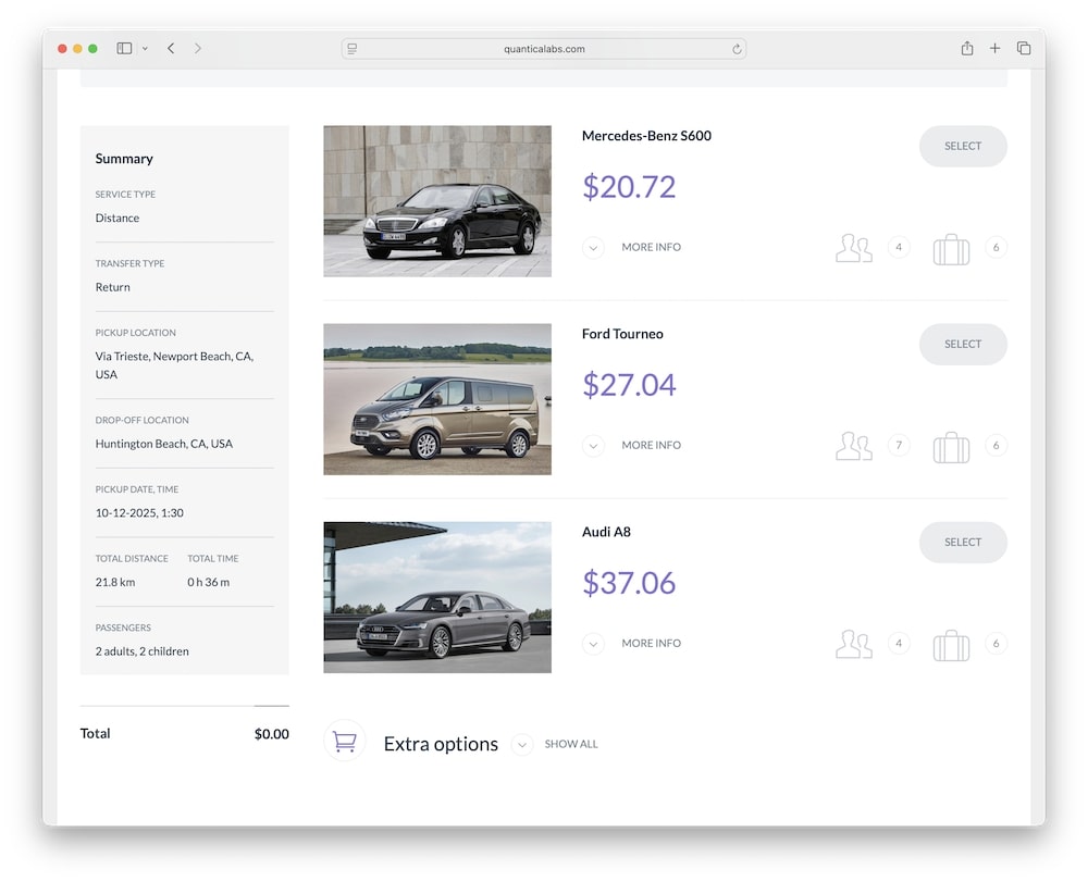 chauffeur booking system vehicle and fleet management