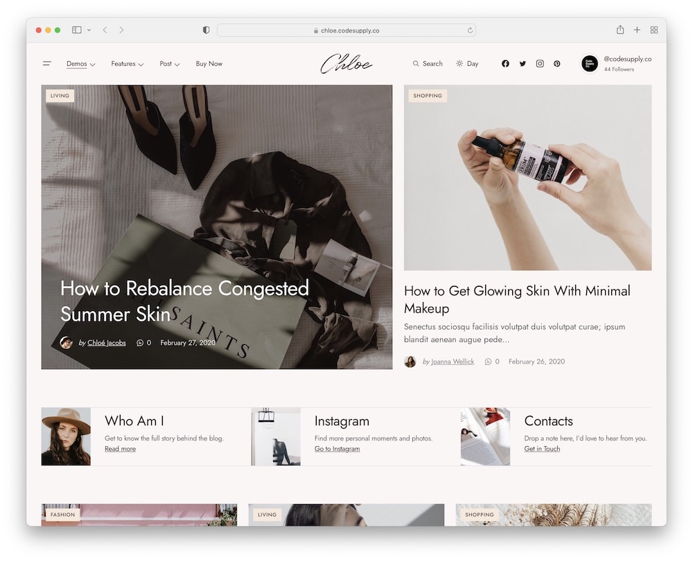 chloe wordpress personal fashion blog theme