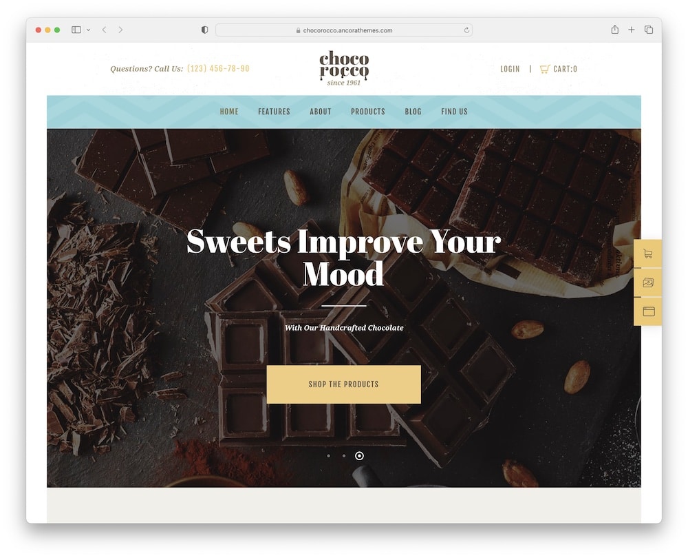 chocorocco sweets ands candy store wordpress theme