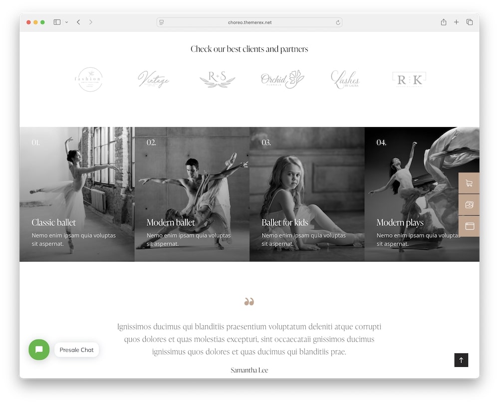 choreo wordpress theme test