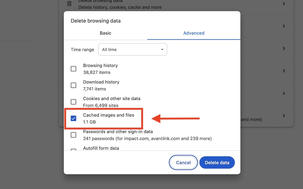 clear browser cache and cookies to fix the error