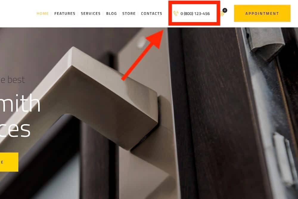 clear cta on a wordpress locksmith theme