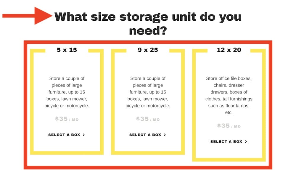 clear unit size sections