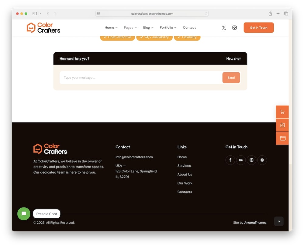 colorcrafters wordpress theme header and footer builder