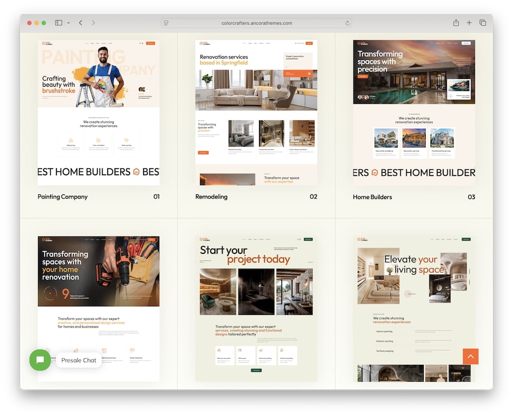 colorcrafters wordpress theme predefined demos