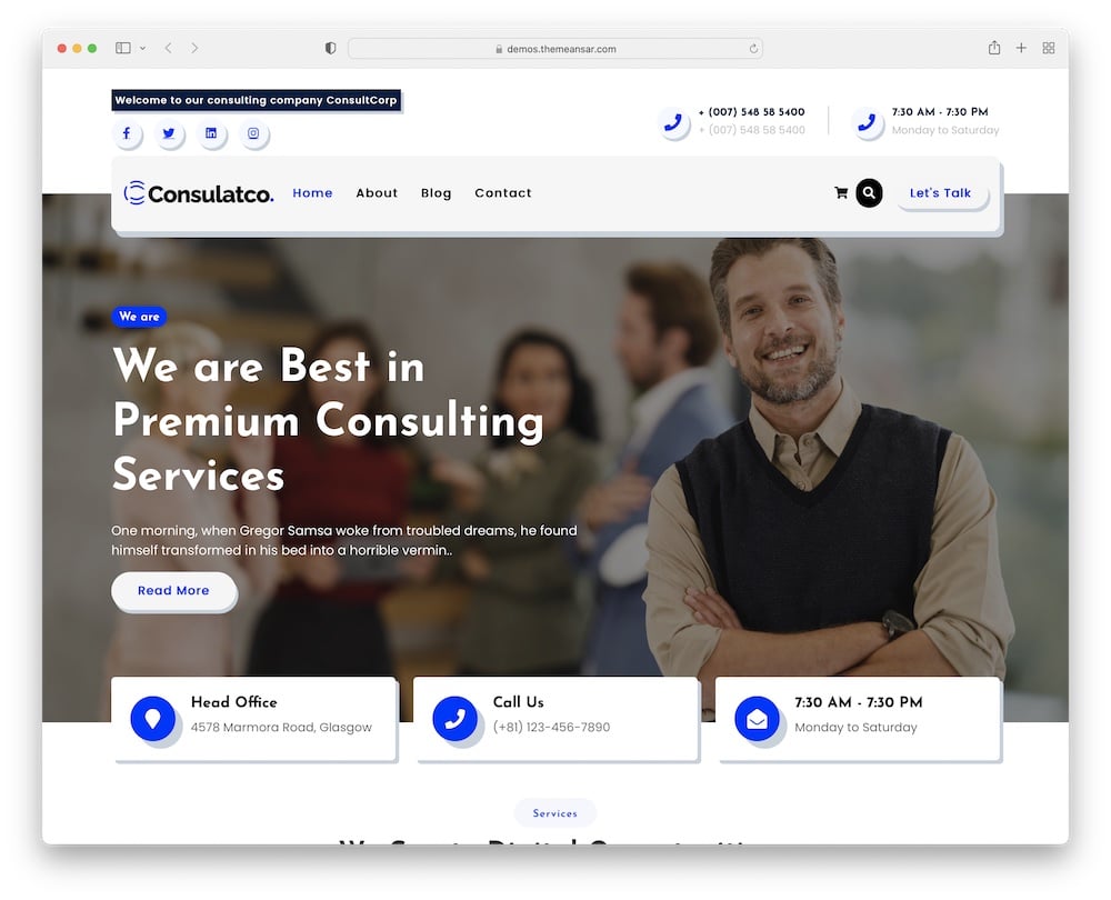 consultco free wordpress consulting theme