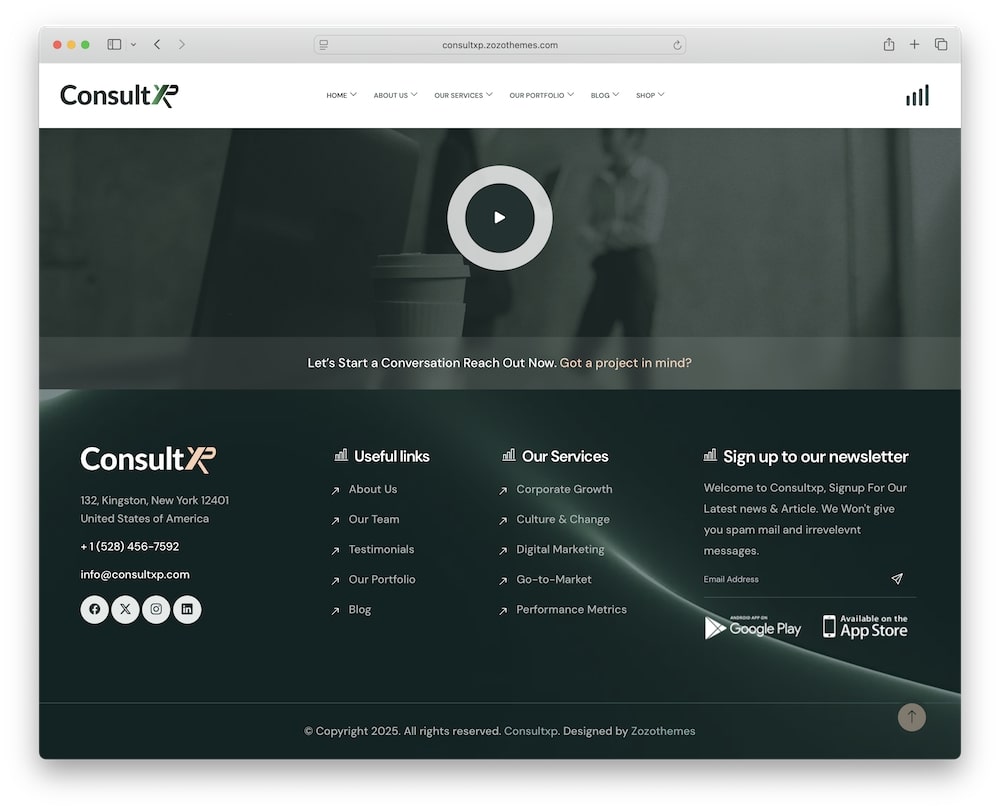 consultxp wordpress theme header and footer builder