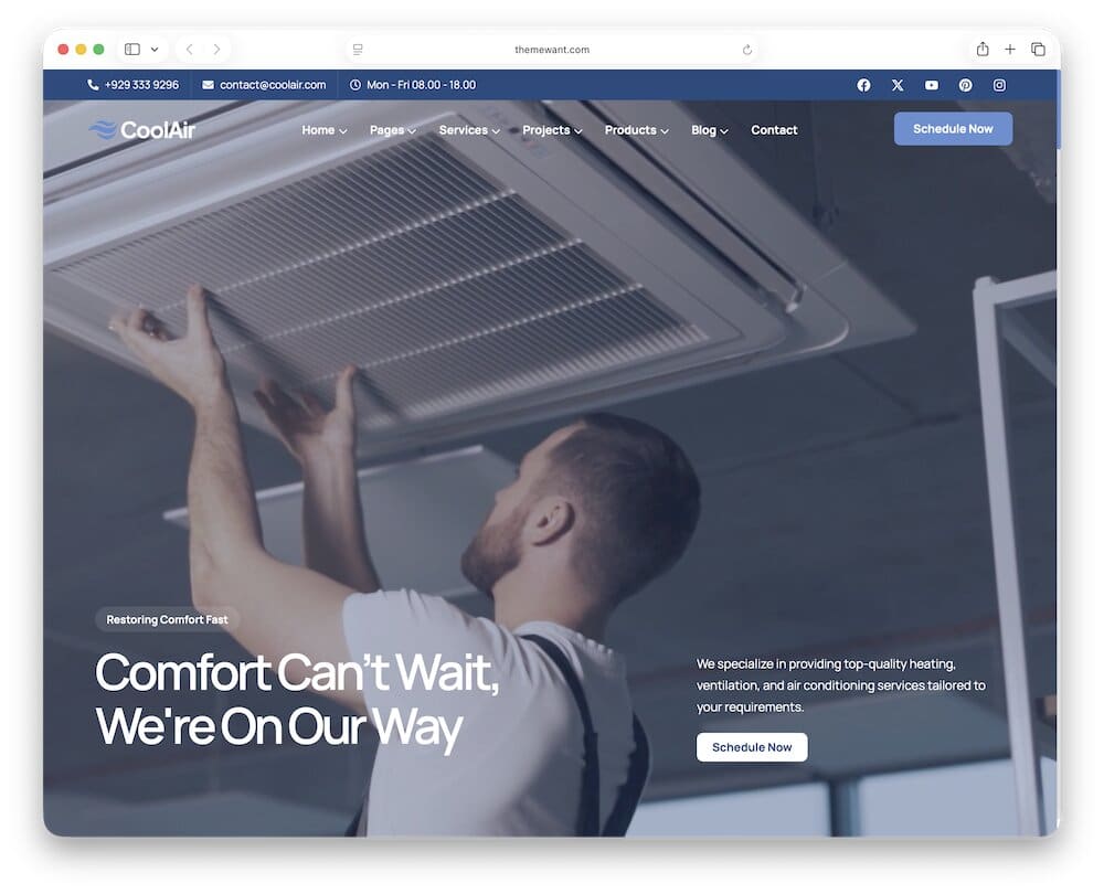coolair hvac wordpress theme