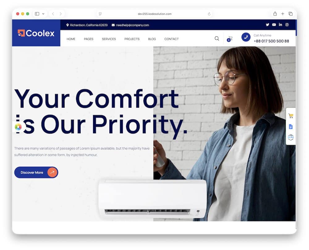 coolex hvac wordpress theme