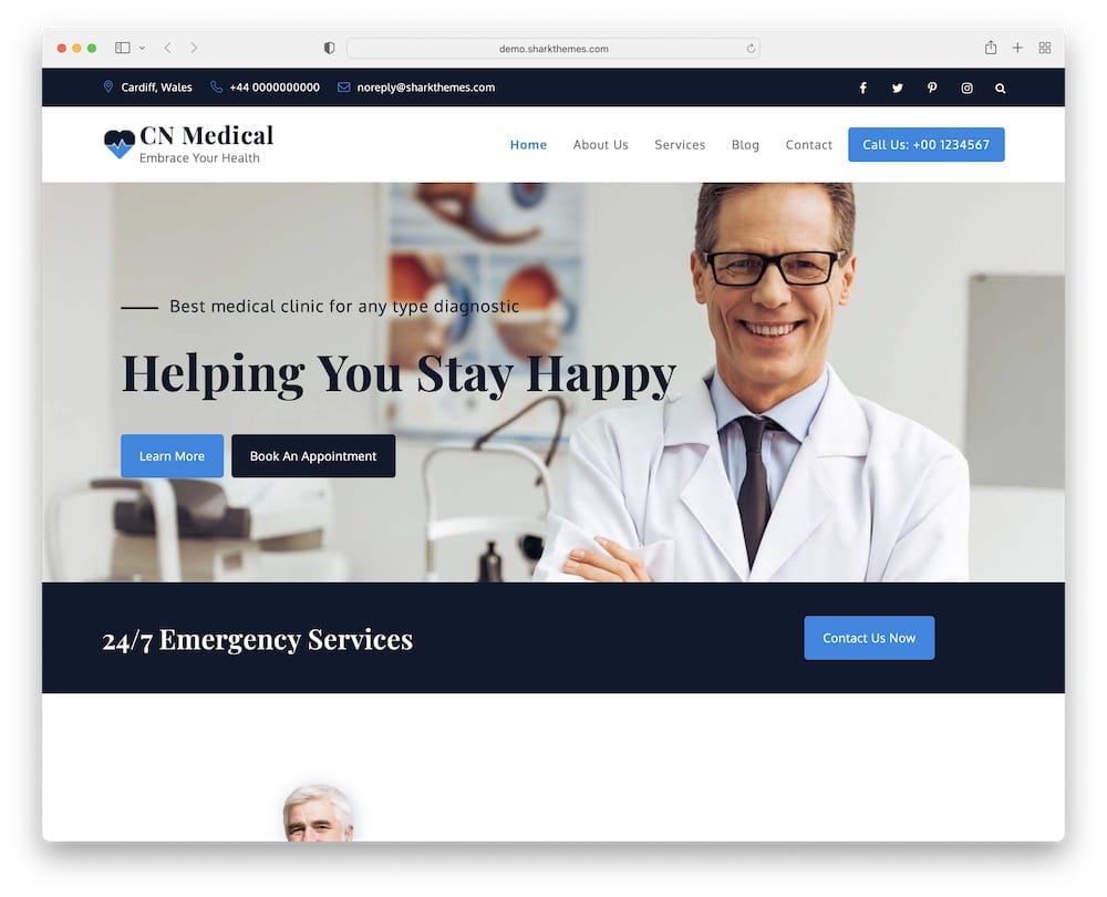 corpo notch free medical wordpress theme