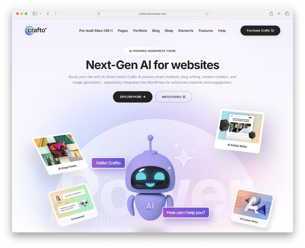 crafto wordpress theme ai powered content image generation