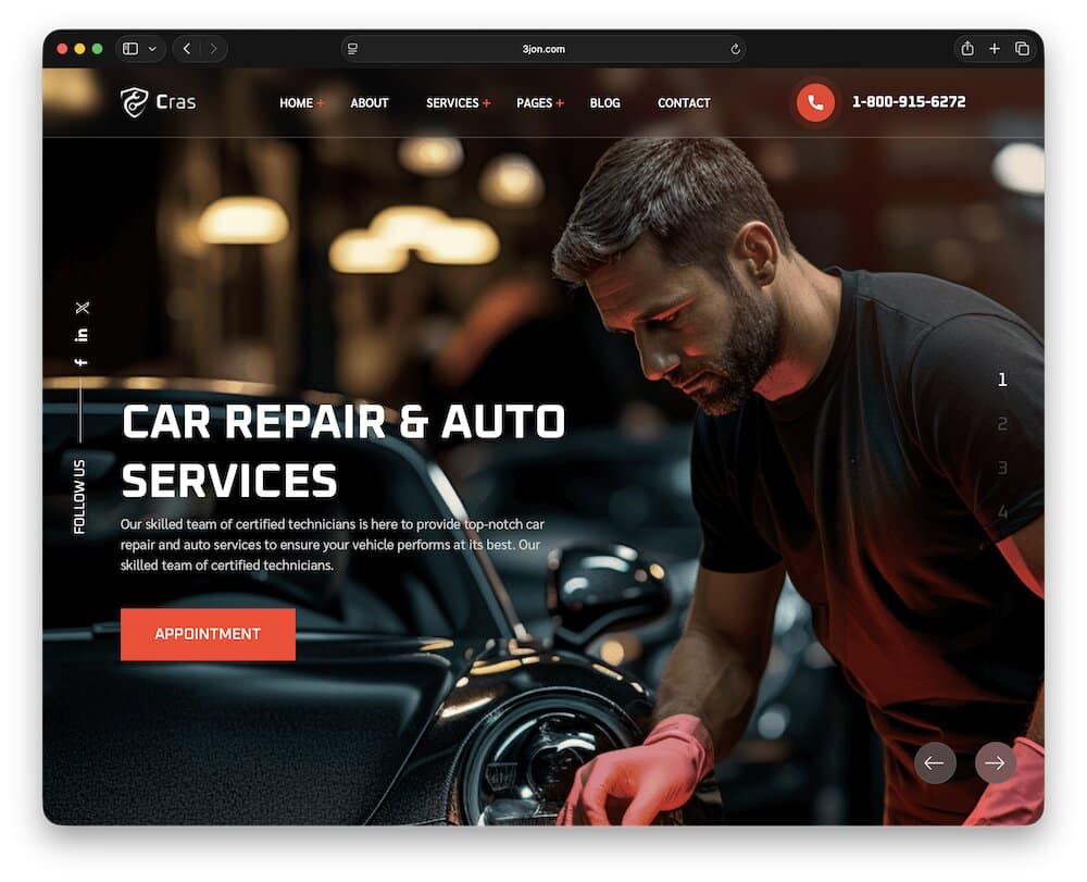 cras auto glass wordpress theme