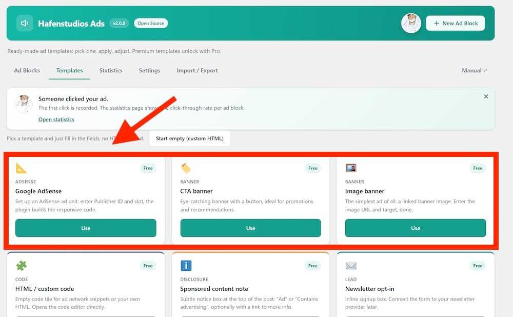creating ads and using hafenstudios ads templates