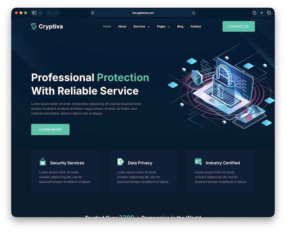 cryptiva cyber security wordpress theme