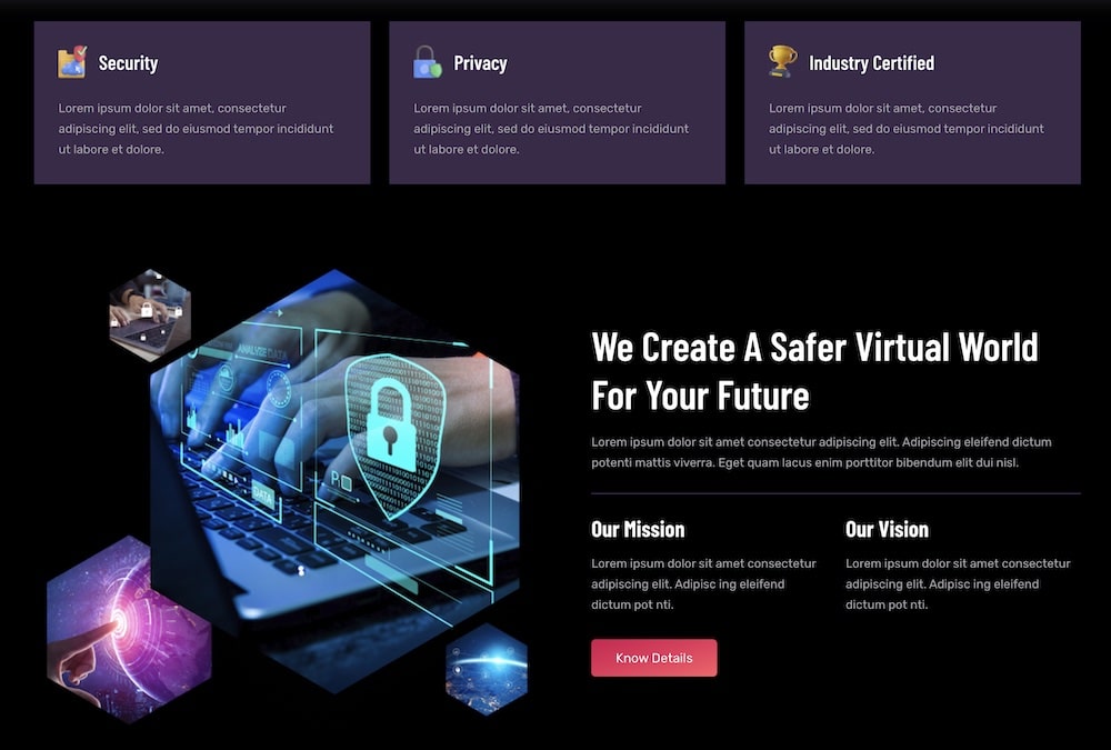 cybersecurity website design